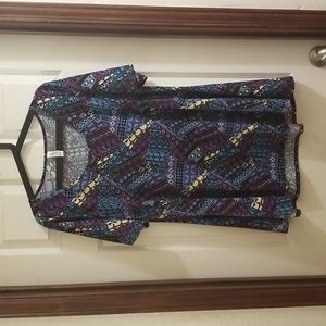 🌸2 for $15🌸 LulaRoe Purple and Blue Print Flowy Tunic Top